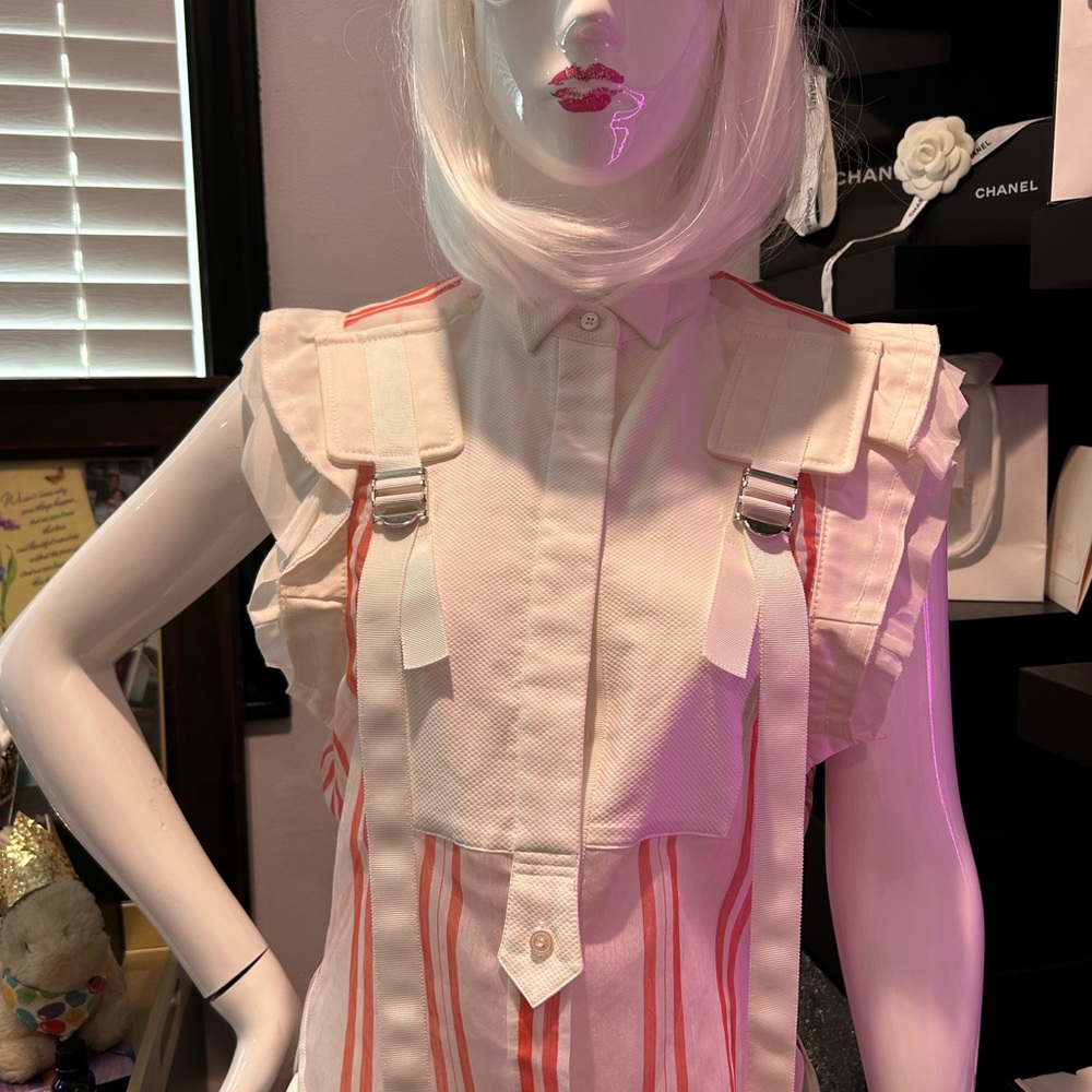Ruffles Patchwork Stripe Blouse Korean Style Summer
